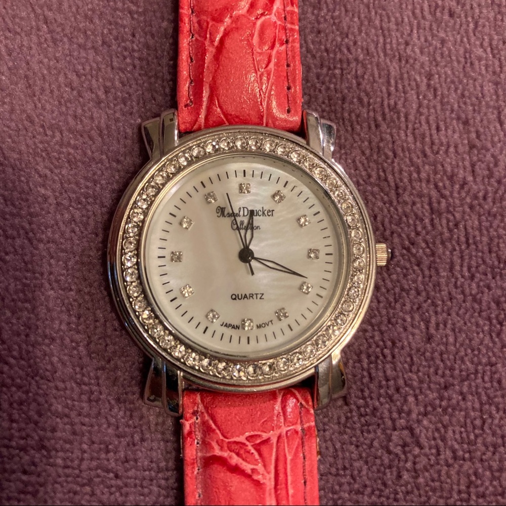 Pink leather watch